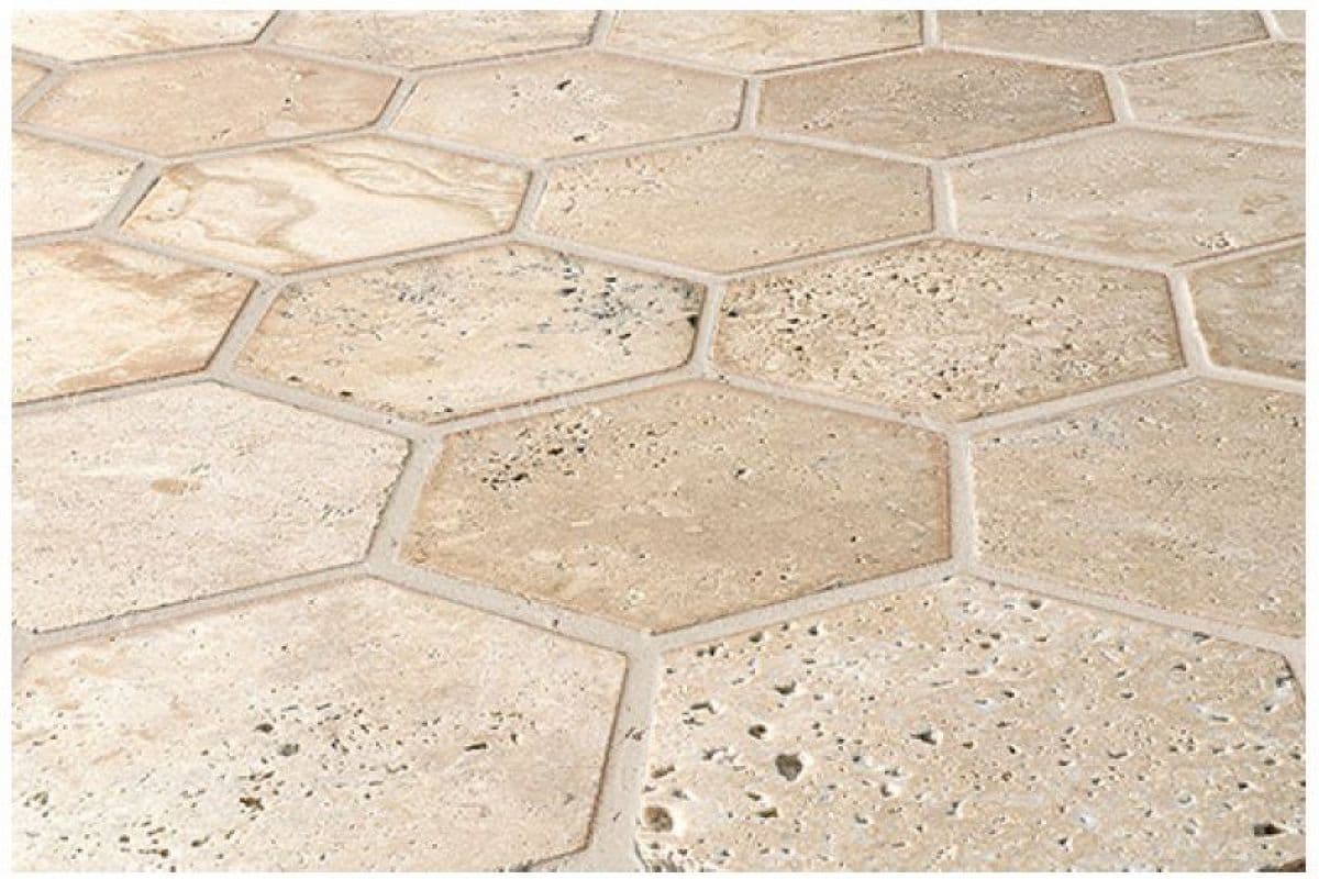 HEXAGONO TRAVERTINE MIX — Hexagono 1